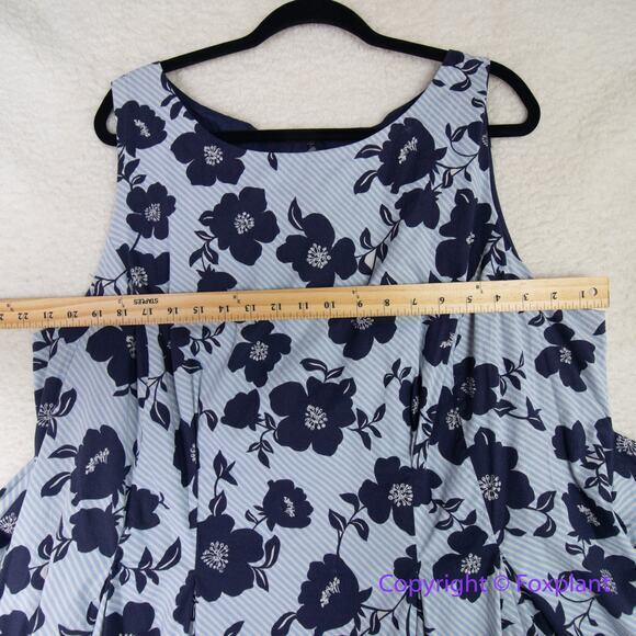 Vince Camuto women's blue floral print sleeveless dress plus size 20W - Picture 9 of 15